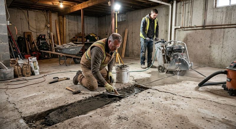 Cracked Basement Floor Repair in Sarasota, FL